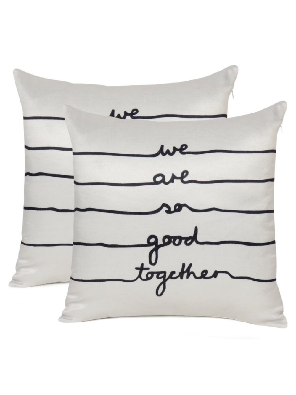Oussum Quote print Cushion Cover Cotton Decorative Sofa Pillow Case Set of 2